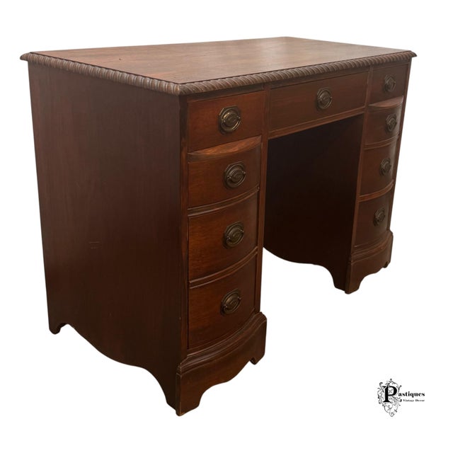 Vintage Georgian Style Mahogany Desk For Sale In Greensboro - Image 6 of 10