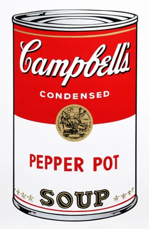 Campbell's Soup Can: Pepper Pot, Andy Warhol Serigraph, Stamped in Blue Verso by Sunday B. Morning