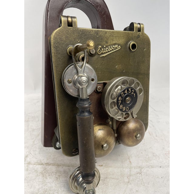 Wood Bronze on-Board Telephone from Ericsson, 1940s For Sale - Image 7 of 18