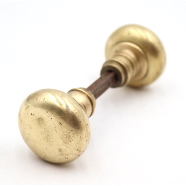 Vintage Classic Plain Polished Brass Door Knobs House Set For Sale - Image 6 of 7