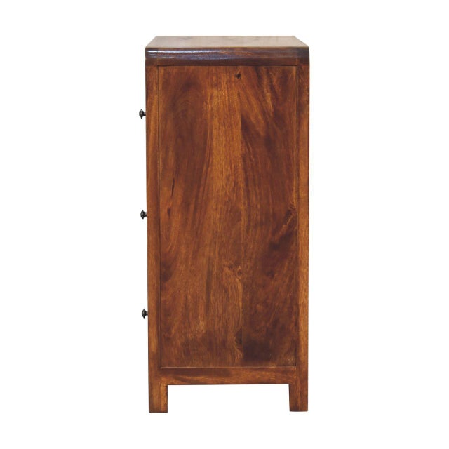 Chestnut-Finish Mango Wood 3-Drawer Dresser For Sale In Philadelphia - Image 6 of 8