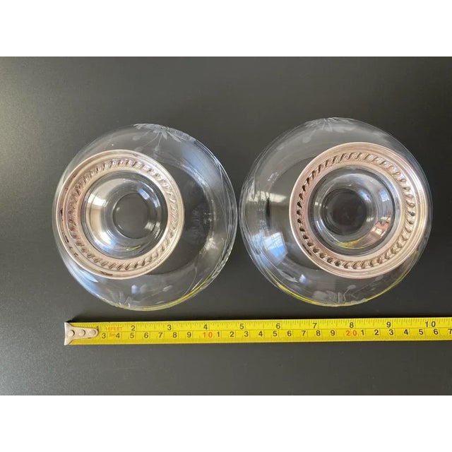 Crystal Glass and Sterling Silver Votive Candle Holder or Bowl Catchall by Duchin For Sale - Image 9 of 12