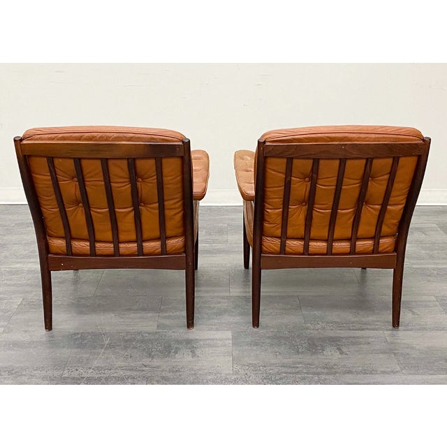 1970s Pair Gote Mobler Leather Lounge Chairs For Sale - Image 12 of 14