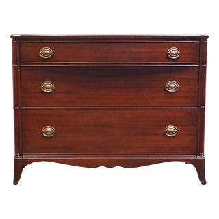 Huntley Furniture Solid Mahogany Traditional Duncan Phyfe Style 45" Three Drawer Chest 1830 For Sale