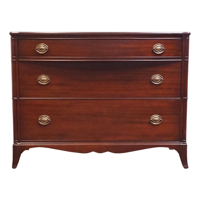 Huntley Furniture Solid Mahogany Traditional Duncan Phyfe Style 45" Three Drawer Chest 1830 For Sale