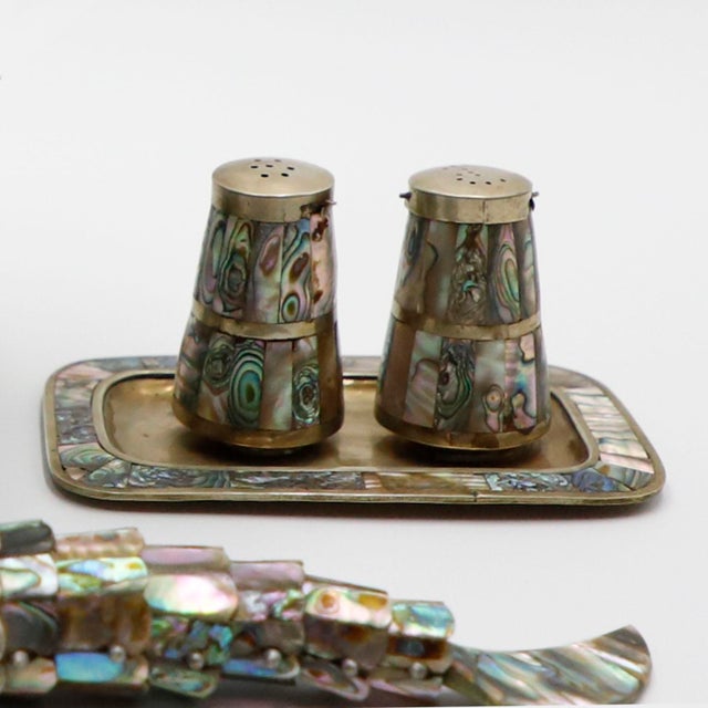 1970s Vintage Mexican Abalone Accessories - Set of 5 For Sale - Image 5 of 6