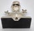 Textile Heavy Vintage Silver-Tone Snowman Stocking Holder For Sale - Image 7 of 7