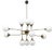 Chandelier with 18 Lights in Brass and Opal Glass by Stilnovo, Italy, 1959 For Sale