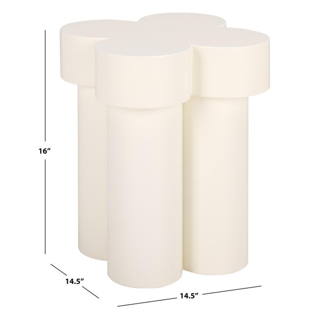 Contemporary Bastien Accent Table in Ivory For Sale - Image 3 of 7