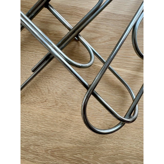 Metal Signed C. Jeré Giant Chrome Paper Clip Wall Sculpture, © 2002, Pop Art Postmodern Wall Art For Sale - Image 7 of 11
