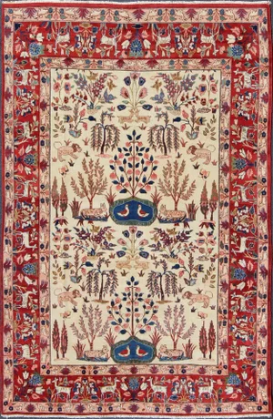 Vintage Fine Isfahan Rug- 6′9″ × 9′11″