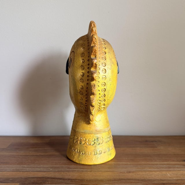 Aldo Londi Vintage Italian 1960s Mid-Century Aldo Londi Bitossi Yellow Double-Sided Sun Sculpture for Rosenthal-Netter For Sale - Image 4 of 7