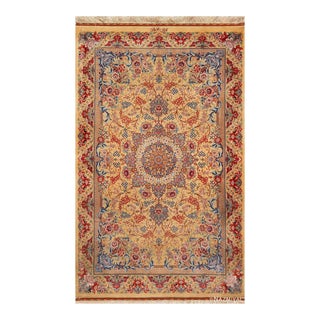 Nazmiyal Collection Vintage Persian Silk Qum Rug For Sale