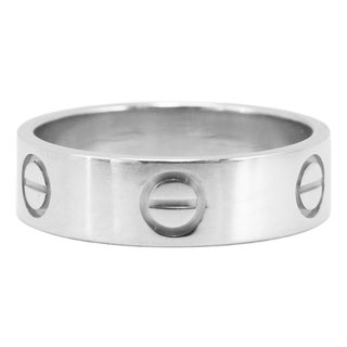 Cartier Love Classic Model 18k White Gold 5.5mm Wedding Band Ring, Size 7 For Sale