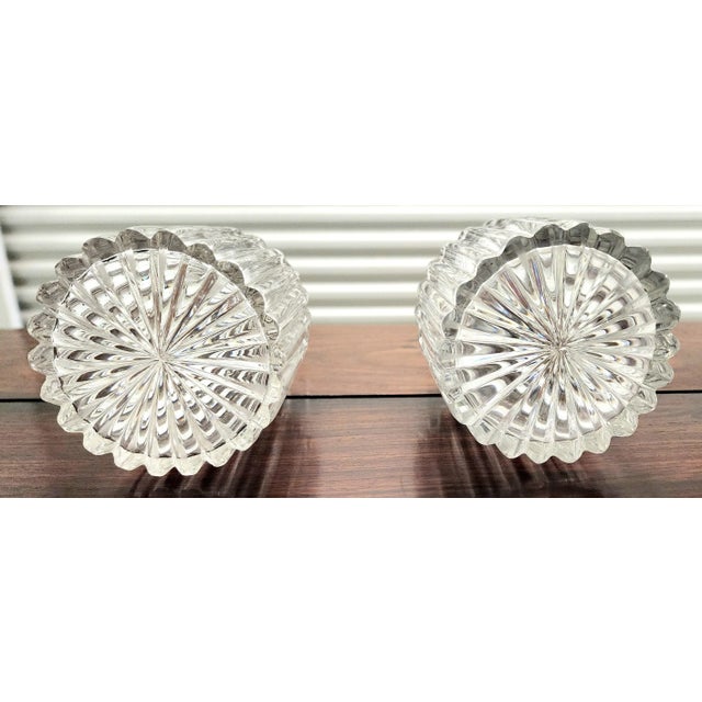 Metal Beautiful Antique William IV English Fine Lead Cut Crystal Spirit Decanters - Pair. For Sale - Image 7 of 13