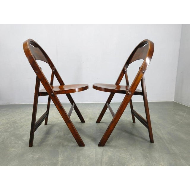 Wood Bauhaus B751 Folding Chairs from Ligna, Czechoslovakia, 1930s, Set of 2 For Sale - Image 7 of 16