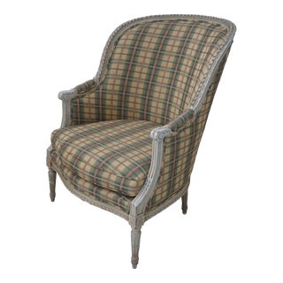 Vintage French Louis XVI Style Painted Finish Club Chair For Sale