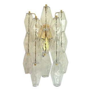 Transparent Poliedri Murano Glass Gold Wall Sconce by Simoeng for Simoeng For Sale