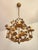 Hollywood Regency 4-Light Floral Chandelier in Hand-Forged Dark Gilt Metal with Rose and Leaf Ornaments, 1960s For Sale - Image 4 of 18