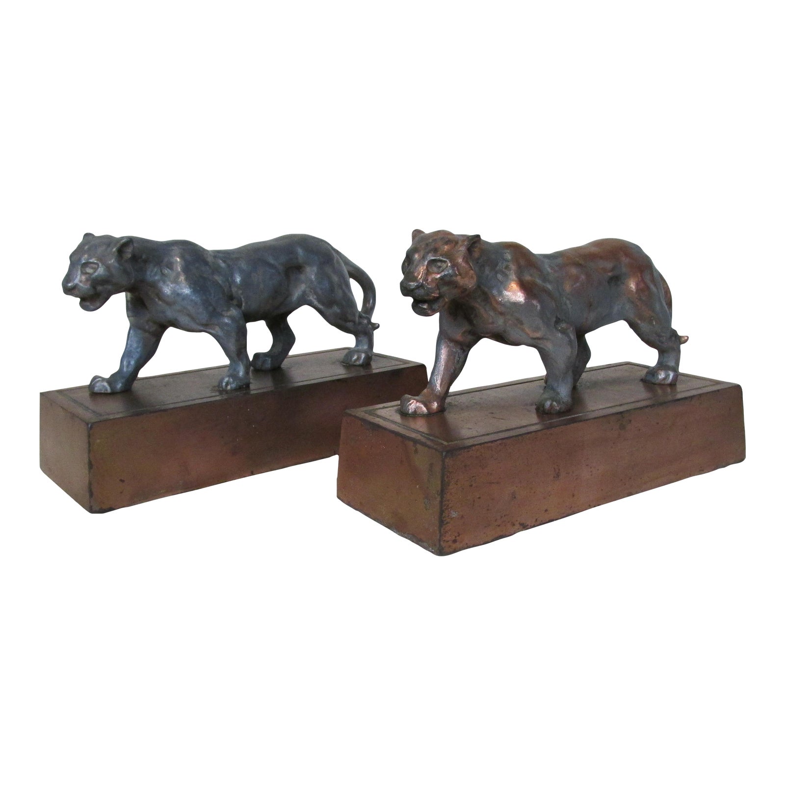 Figural Metal Panther Bookends Circa 1920s, a Pair Chairish
