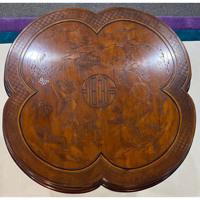 Chinese Victorian Style End Table, Round Chinese Cocktail or Coffee ...