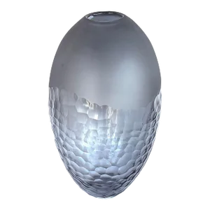 Large Vintage Rosenthal Gray Glass Battuto Style Bullet-Form Vase