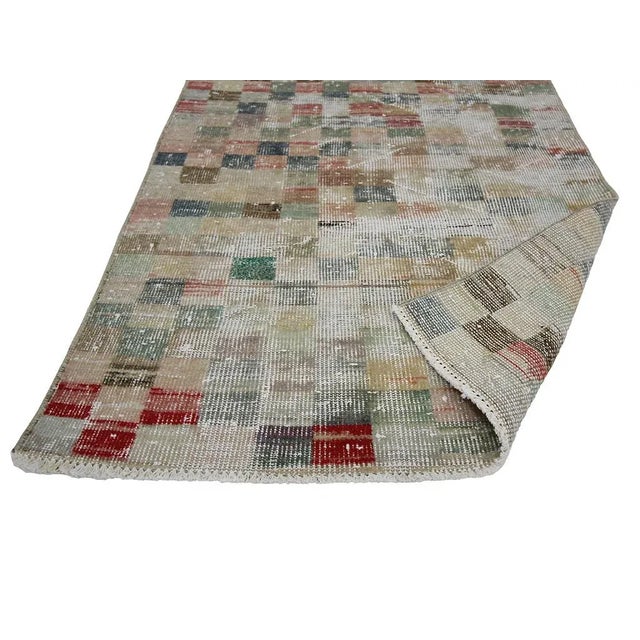 Mid 20th Century 1960s Vintage Washed Out Deco Runner- 2′8″ × 8′ For Sale - Image 5 of 7