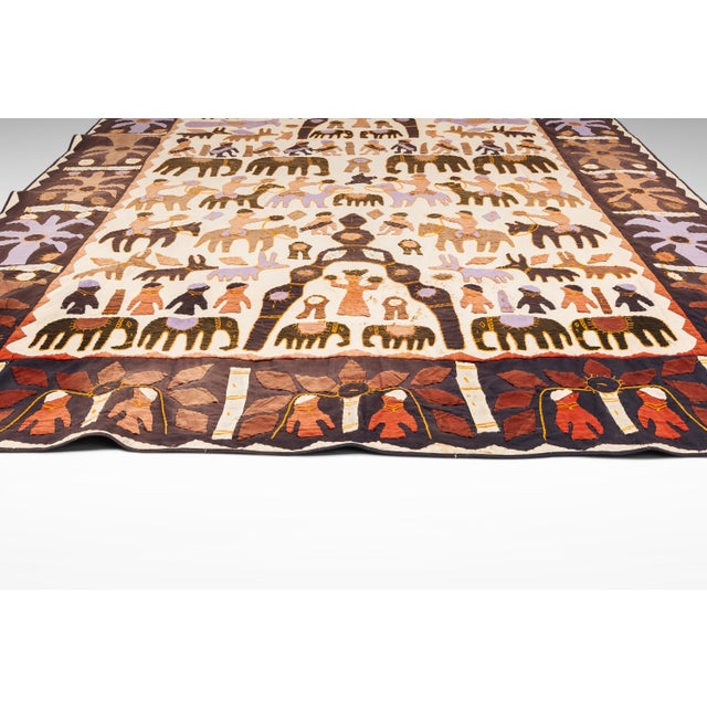 Vintage Hand-Stitched Kanduri Cloth With Animal and Tree of Life Appliqué, India, C. 1950s For Sale - Image 9 of 18