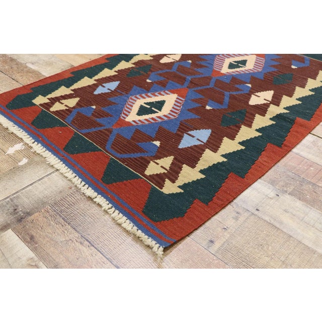 Late 20th Century Vintage Persian Shiraz Kilim Rug - 02'11 X 04'01 For Sale - Image 5 of 8