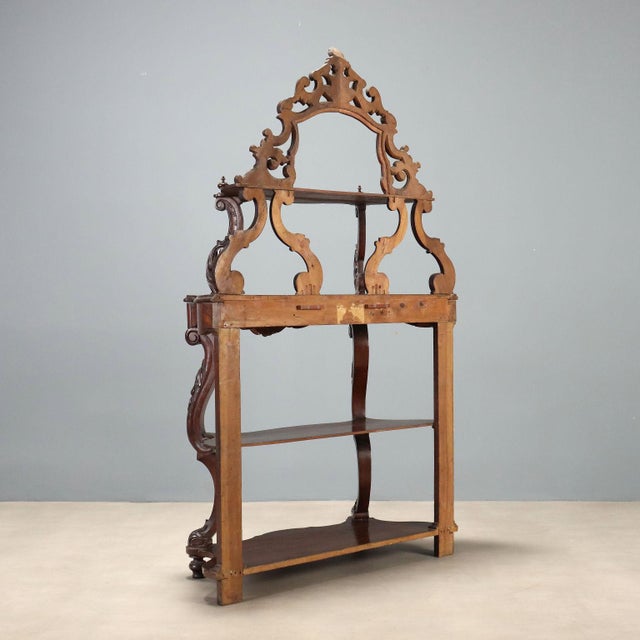Italian Walnut Shelf from Luigi Filippo, 1800s For Sale - Image 10 of 11