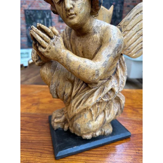 Carved Wooden Angel, 1890s For Sale - Image 9 of 12