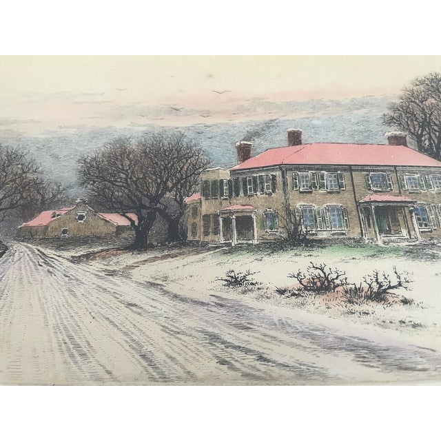 Printmaking Materials 1960s Home of Ralph Waldo Emerson an Etching by J Fagan For Sale - Image 7 of 9