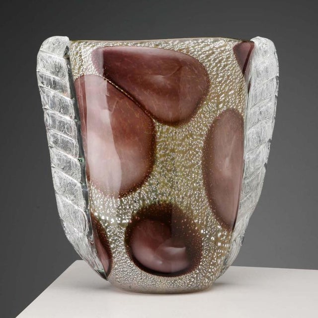 Murano Glass Vase in the style of Ercole Barovier For Sale - Image 4 of 14