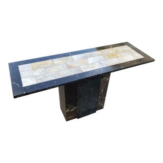 20th-Century Black Marble Console Table For Sale