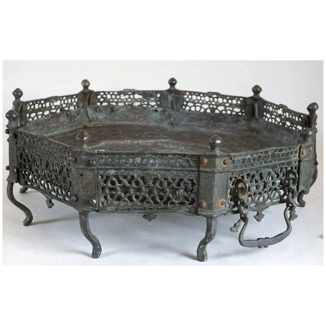 Traditional Indo-persian/deccani Bronze Open Brazier For Sale - Image 3 of 9