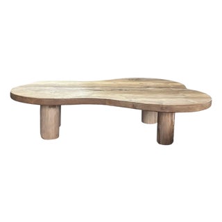 Sculptural Teak Wood Table, Modern Organic, Stunning Wood Textures For Sale
