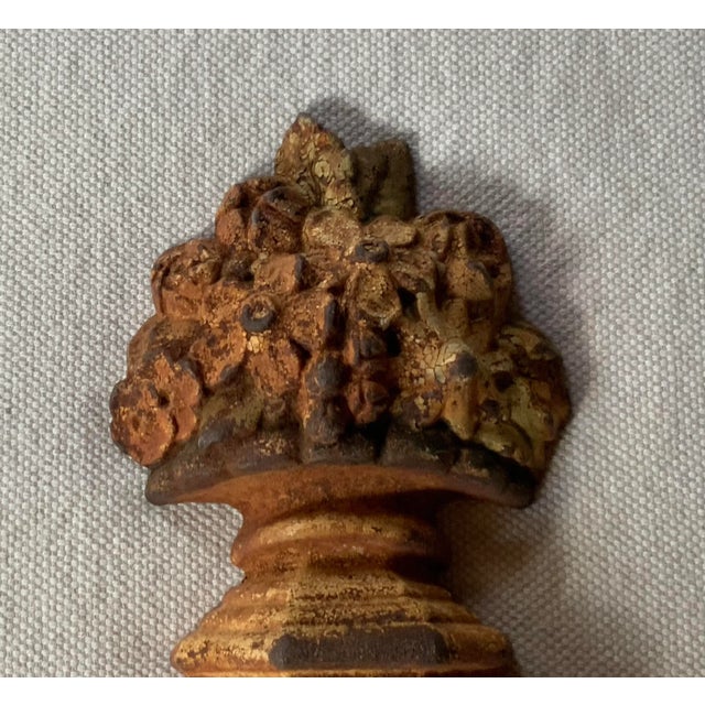 American Antique Cast Iron Floral Urn Doorstop | Original White Paint | c.1900 For Sale - Image 3 of 17