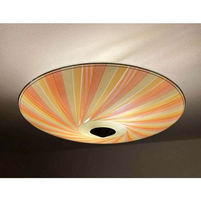 Large Mid-Century Modern Glass Pendant Light, 1970s For Sale - Image 6 of 18