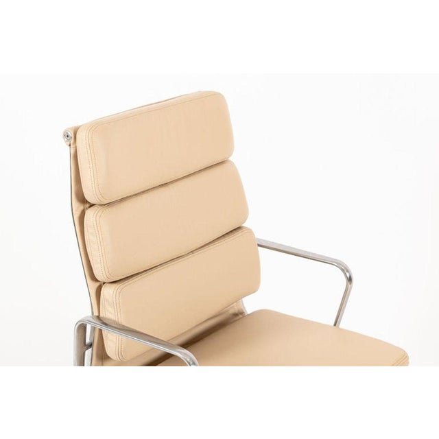 Herman Miller Eames Tall Tan Leather Desk Chair Soft Pad Pair For Sale - Image 11 of 15