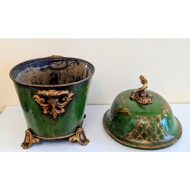 1960s 1960s Dome Shaped, Rococo Revival or Venetian Style Hand-Painted Coal Scuttle For Sale - Image 5 of 5