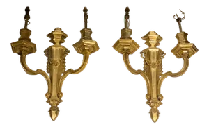 1920s Caldwell Neoclassic Gilt Bronze Sconces - Pair