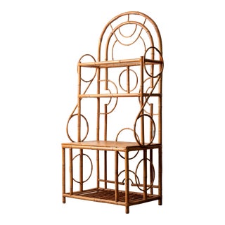 Bamboo Rattan Etagere For Sale