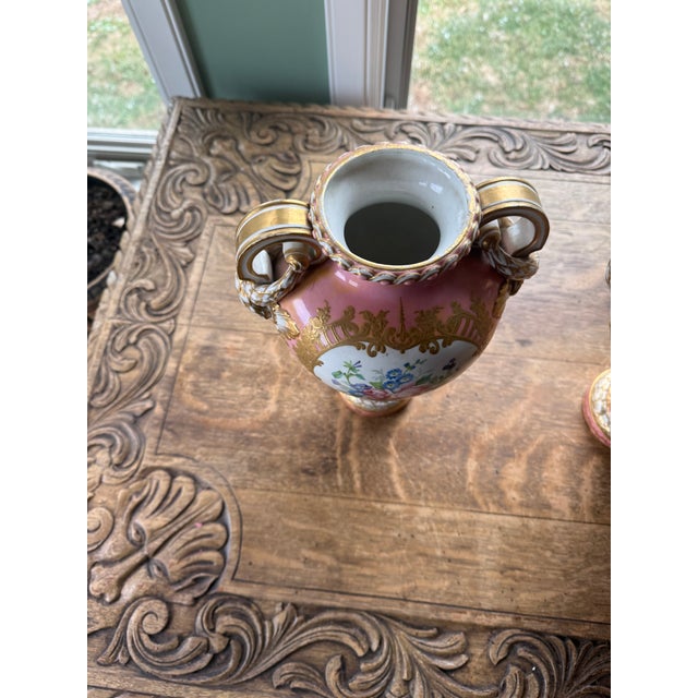 Vintage 19th Century Portrait Vases Hand Painted- a Pair For Sale - Image 4 of 10