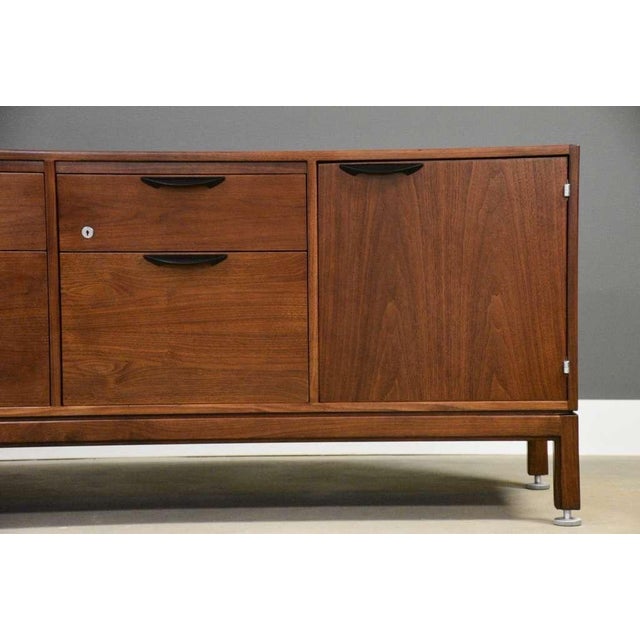 Refinished Jens Risom 78” Walnut Credenza For Sale - Image 12 of 12