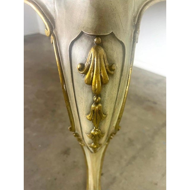 Brown French Provincial Painted Dining Table W/ Inlaid Top C. 1930 For Sale - Image 8 of 12