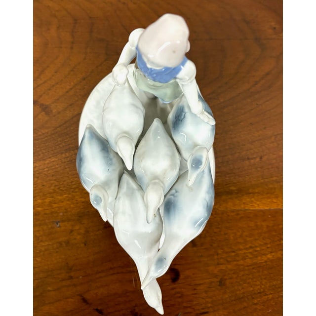 Vintage Gerold Porzellan Porcelain Girl Herding Geese For Sale - Image 10 of 10