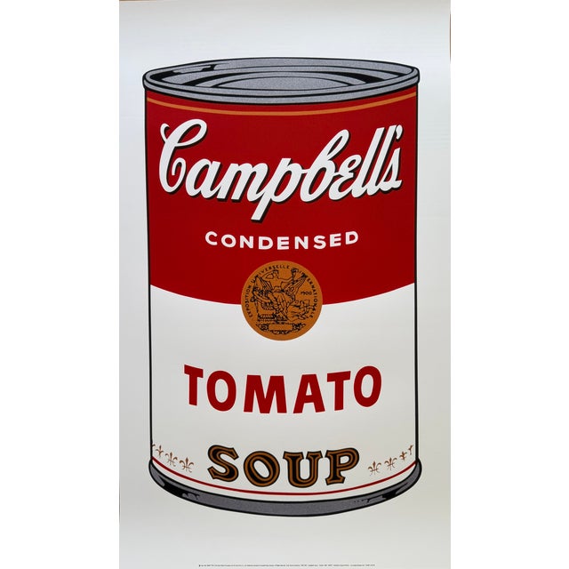 Art poster featuring Andy Warhol’s iconic Campbell’s Soup I: Tomato from 1968. Copyright The Andy Warhol Foundation for...