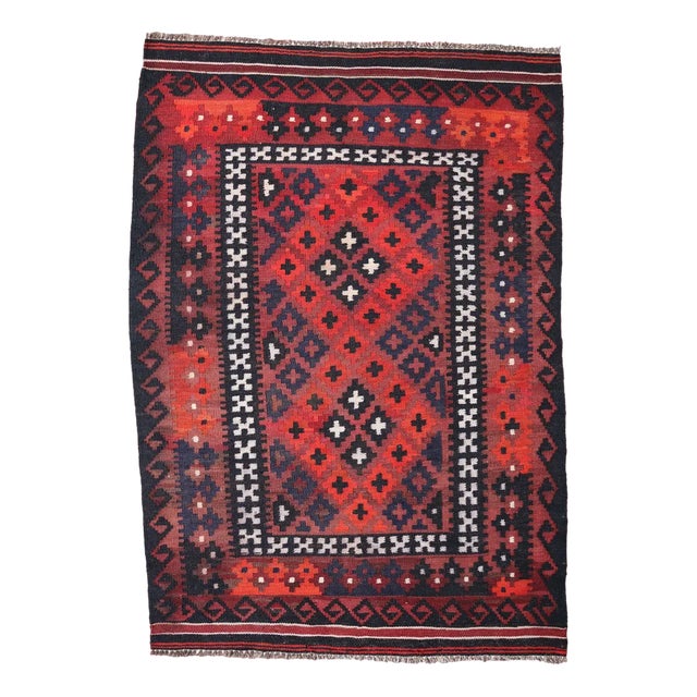 Vintage Handwoven Afghan Kilim Rug, 1980s For Sale