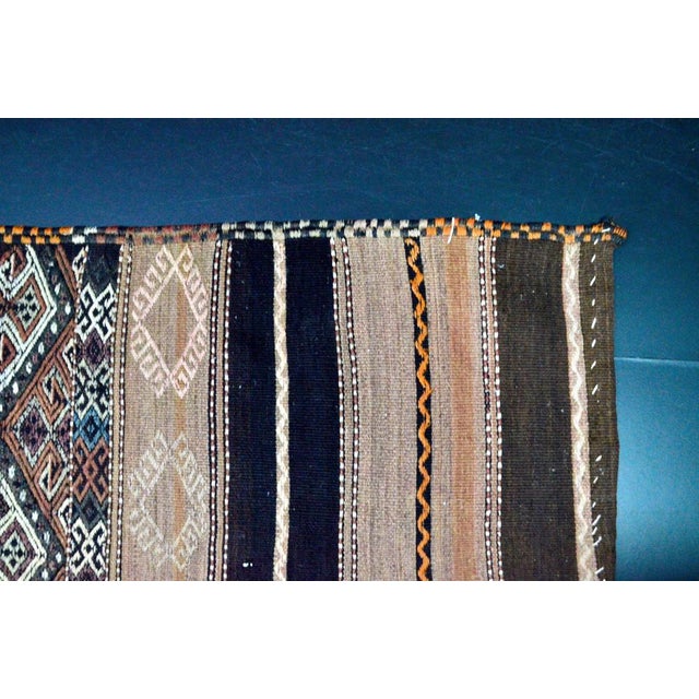 Handmade Striped Wool Kilim Rug, 1960s For Sale - Image 4 of 10