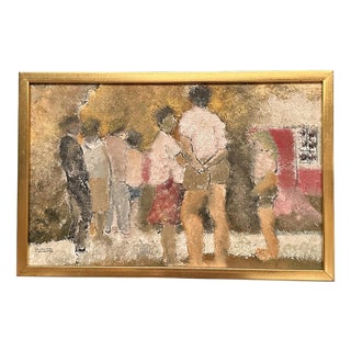 Erling Slagerstad, Gathering, 1992, Oil on Panel, Framed For Sale